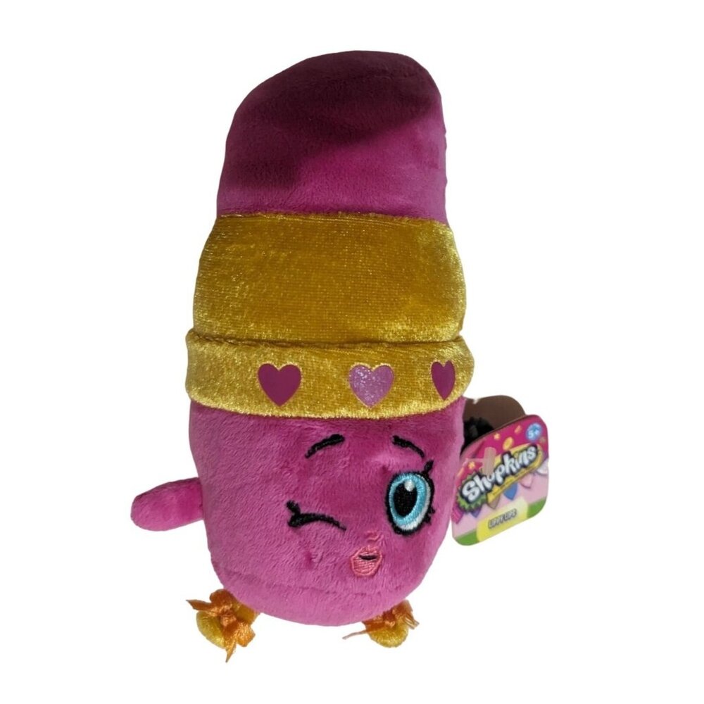 Shopkins Plush Lippy Lips 7" Pink & Gold Stuffed Toy By Moose Enterprises